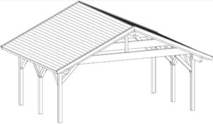 Large Wooden Garden Pergola Henley XL 6 x 5m