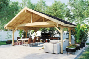 Large Wooden Garden Pergola Henley XL 6 x 5m
