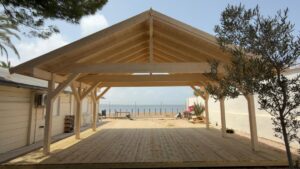 Pergola de Madera  Henley XL y Terraza de Maderaen Alicante
