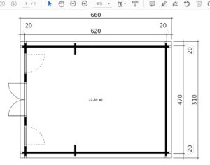 Caseta de jardín Golf 2 6 x 4 m 70 mm