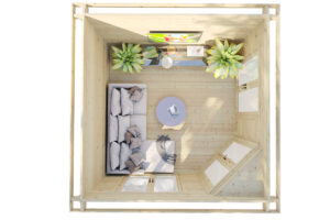 Caseta de verano Fargo B / 12m2 / 3,5x3,5 m / 44mm