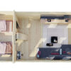 Casa de madera con altillo Sweden J / 35m2 / 7x4m / 70mm