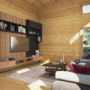 Casa de madera con altillo Sweden J / 35m2 / 7x4m / 70mm