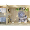 Casa de madera con altillo Sweden Q  / 35m2 / 7x4m / 70mm