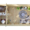 Casa de madera con altillo Sweden Q  / 35m2 / 7x4m / 70mm