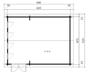 Caseta para Simulador de Golf 3 6x4m 70mm