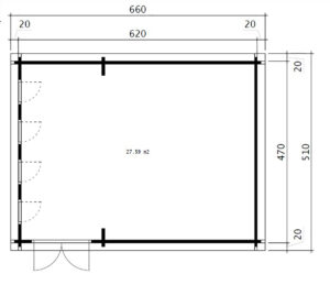 Caseta para Simulador de Golf 4 / 6x4m / 70mm