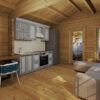 Casa de madera con un dormitorio Sweden G 4x8m 70mm