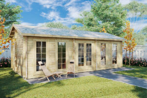 Casa de madera con un dormitorio Sweden G 4x8m 70mm