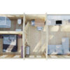 Casa de madera con un dormitorio Sweden G 4x8m 70mm