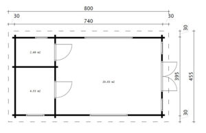 Casa de madera con un dormitorio Stefan 3