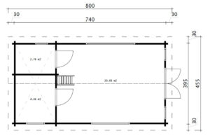 Caseta de madera con altillo Stefan 1