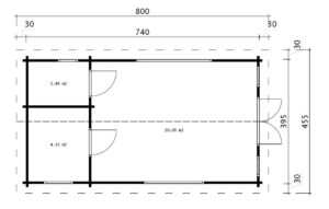 Caseta de madera con altillo Stefan 2