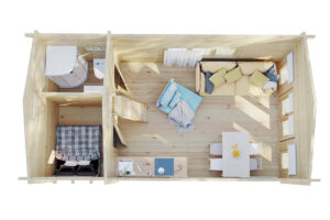 Caseta de madera con altillo Stefan 1