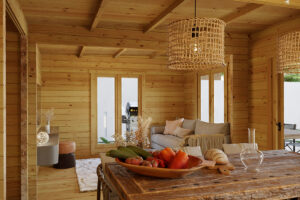 Casa de madera con dos dormitorios Holiday R 40m2 8x8m 70mm