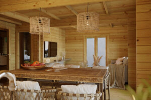 Casa de madera con dos dormitorios Holiday R 40m2 8x8m 70mm