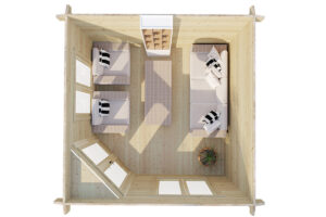 Caseta de verano Fargo C / 12m2 / 3,5×3,5 m / 44mm