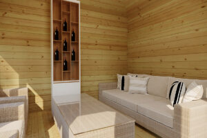 Caseta de verano Fargo C / 12m2 / 3,5×3,5 m / 44mm