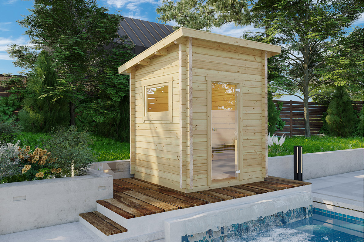Sauna de exterior Simply Sauna 2 / 2x2m / 70mm