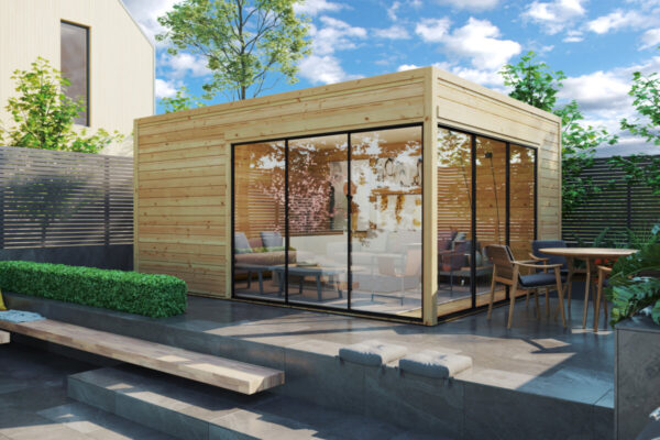 Caseta de jardín moderna Grace ALU | 19m2 | 5 x 3.8 m | 44mm | G0370-1