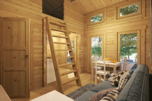 Casa de jardín con altillo Bruno 1 / 26m² / 5x4m / 70mm