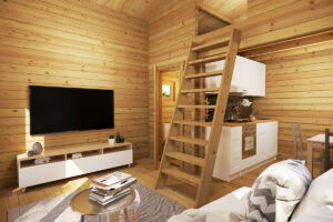 Casa de jardín con altillo Bruno 2 / 26m² / 5x4m / 70mm