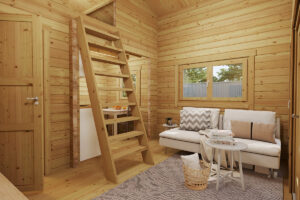 Casa de jardín con altillo Bruno 2 / 26m² / 5x4m / 70mm