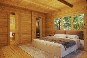 Log Cabin with Two Bedrooms Holiday S1 / 70 mm / 12 x 6 m / 70m2