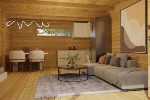Log Cabin with Two Bedrooms Holiday S1 / 70 mm / 12 x 6 m / 70m2