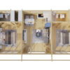 Log Cabin with Two Bedrooms Holiday S1 / 70 mm / 12 x 6 m / 70m2