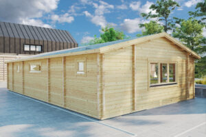 Casa de Madera Prefabricada con Dos Dormitorios Holiday S2 / 70mm / 12x6m / 70m2