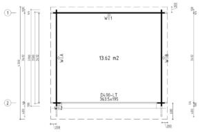 Garden Room with Sliding Door Trinity / 44mm / 13m2 / 4 x 3.5 m