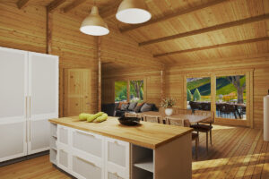 Three bedroom log cabin Madrid 120 m2 / 70 mm / 15 × 9 m