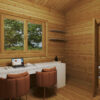 Three bedroom log cabin Madrid 120 m2 / 70 mm / 15 × 9 m