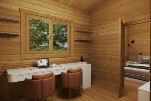 Three bedroom log cabin Madrid 120 m2 / 70 mm / 15 × 9 m