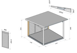 Pergola de madera 3 x 3 m