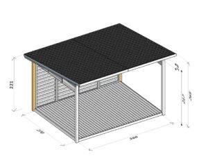 Pergola de madera A / 4 x 3 m