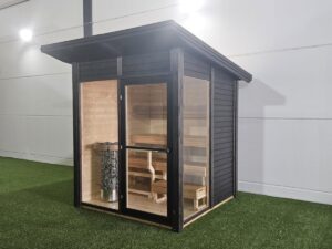 small garden sauna cabin in Marbella