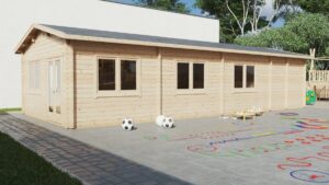 Large Log Cabin - Classroom - Conference Room 60m2 | 70mm | 5×12 m