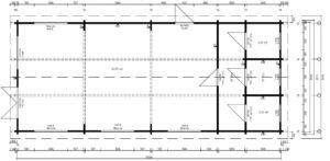 Large Log Cabin - Classroom - Conference Room 60m2 | 70mm | 5×12 m