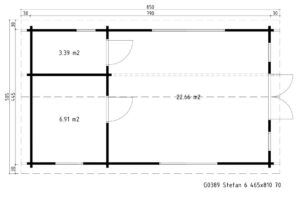 Casa de madera "Stefan 6" 33m² | 70mm | 8x4m
