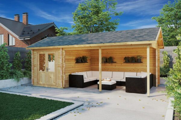 Garden Room with Large Canopy "Arthur" / 7 x 3 m / 70 mm