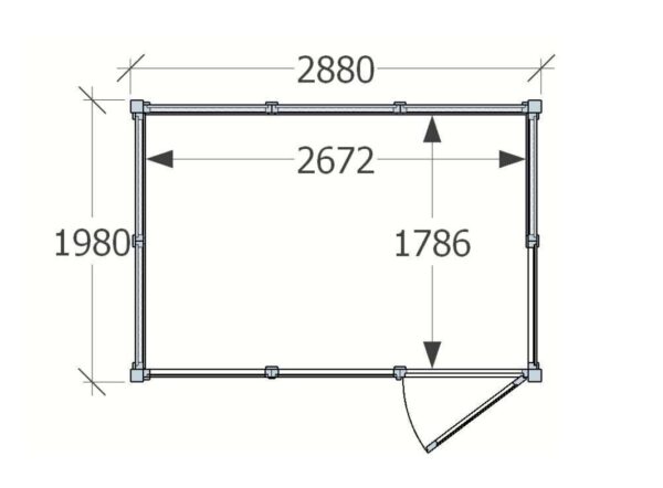 Small Garden Office 3 x 2 m ground plan