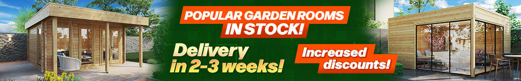 Popular Garden Rooms in Stock! Delivery in 2-3 weeks! Increased discounts!