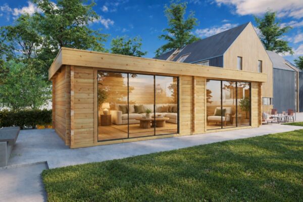 Gran sala de jardín moderna «Rebeka» 29 m² | 8 × 4 m | 70 mm