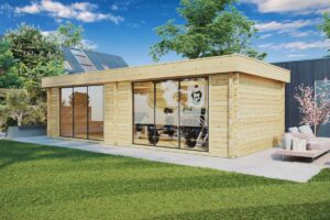 Gran sala de jardín moderna «Rebeka» 29 m² | 8 × 4 m | 70 mm