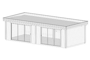 Gran sala de jardín moderna «Rebeka» 29 m² | 8 × 4 m | 70 mm