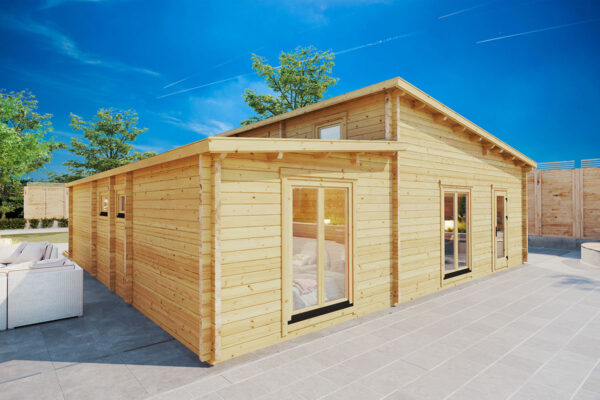 Two Bedroom Log Cabin Summer House Toledo | 70 MM | 10 X 10 M | 75 m²