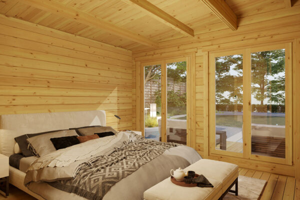 Two Bedroom Log Cabin Summer House Toledo | 70 MM | 10 X 10 M | 75 m²