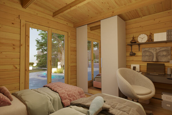 Two Bedroom Log Cabin Summer House Toledo | 70 MM | 10 X 10 M | 75 m²